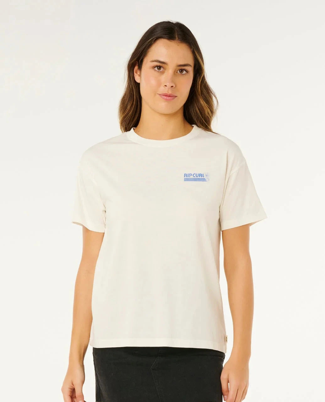 Ocean Break Relaxed Tee - Bone Women's T-Shirts and Vest Tops Rip Curl Women XS 