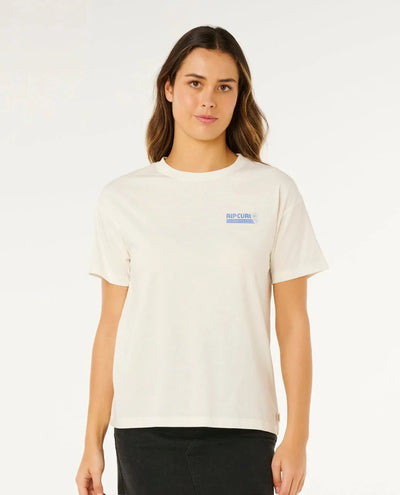 Ocean Break Relaxed Tee - Bone Women's T-Shirts and Vest Tops Rip Curl Women XS 