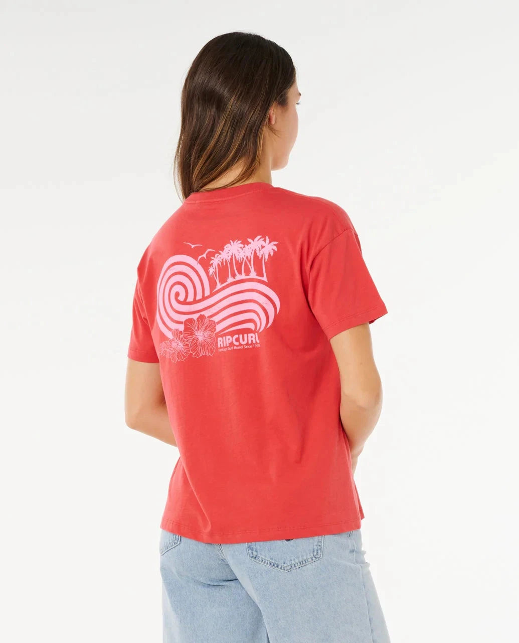Ocean Break Relaxed Tee - Deep Red Women's T-Shirts and Vest Tops Rip Curl Women 