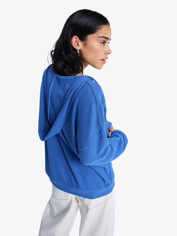 Ocean Drive Oversized Knit Hoodie - Dutch Blue Women's Hoodies & Sweatshirts Roxy 