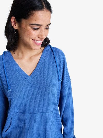 Ocean Drive Oversized Knit Hoodie - Dutch Blue Women's Hoodies & Sweatshirts Roxy 