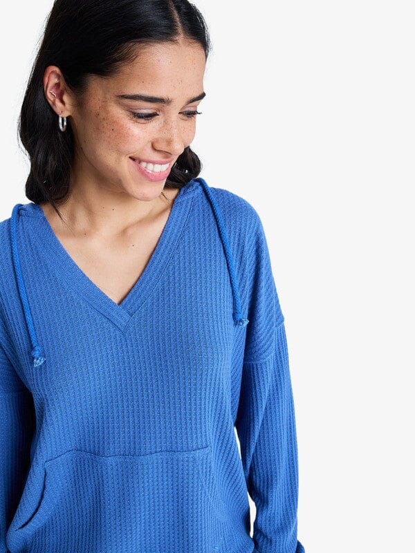 Ocean Drive Oversized Knit Hoodie - Dutch Blue Women's Hoodies & Sweatshirts Roxy 
