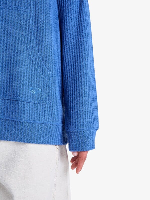 Ocean Drive Oversized Knit Hoodie - Dutch Blue Women's Hoodies & Sweatshirts Roxy 