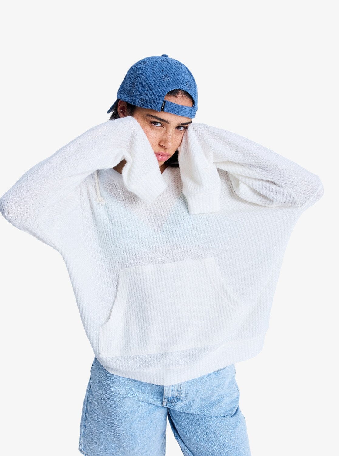 Ocean Drive Oversized Knit Hoodie - Egret Women's Hoodies & Sweatshirts Roxy 