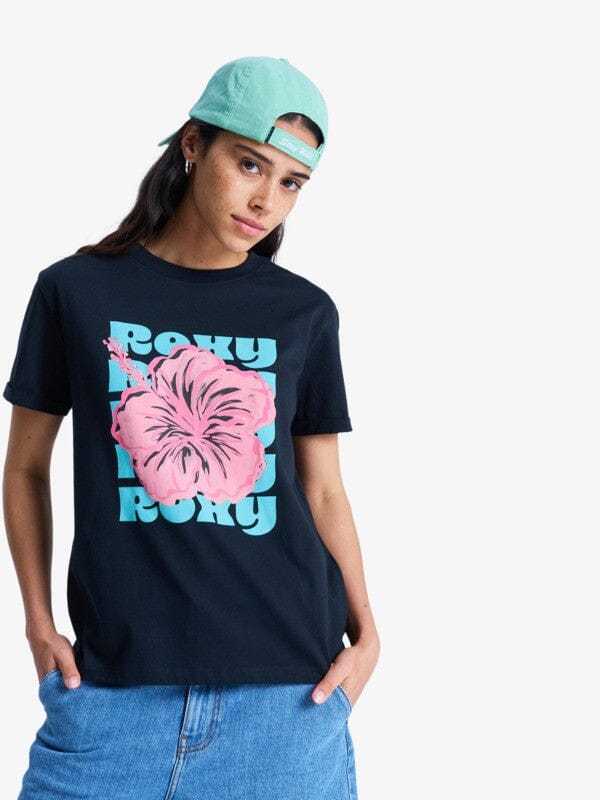 Oceanregular Poster Tee - Anthracite Women's T-Shirts and Vest Tops Roxy XS 