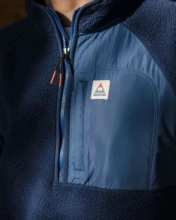 Offgrid 1/2 Zip Recycled Sherpa Fleece - Rich Navy Men's Hoodies & Sweatshirts Passenger 
