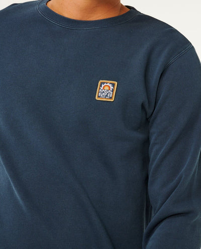 Pacific Rinse Patch Crew - Dark Navy Men's Hoodies & Sweatshirts Rip Curl 