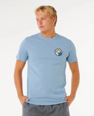 Pacific Rinse Stacked Tee - Faded Denim Men's T-Shirts & Vests Rip Curl S 