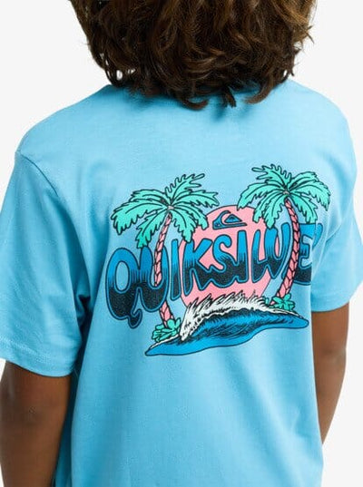 Palm Horizon Boys Tee - Aqua Children's Tees Quiksilver 