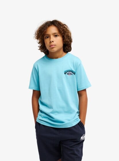 Palm Horizon Boys Tee - Aqua Children's Tees Quiksilver 8 