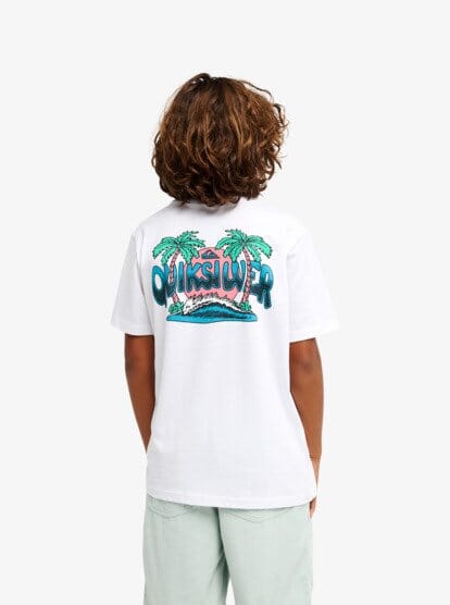 Palm Horizon Boys Tee - White Children's Tees Quiksilver 
