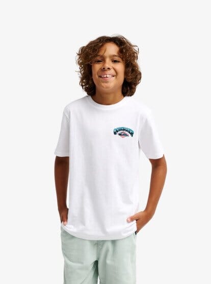 Palm Horizon Boys Tee - White Children's Tees Quiksilver 8 