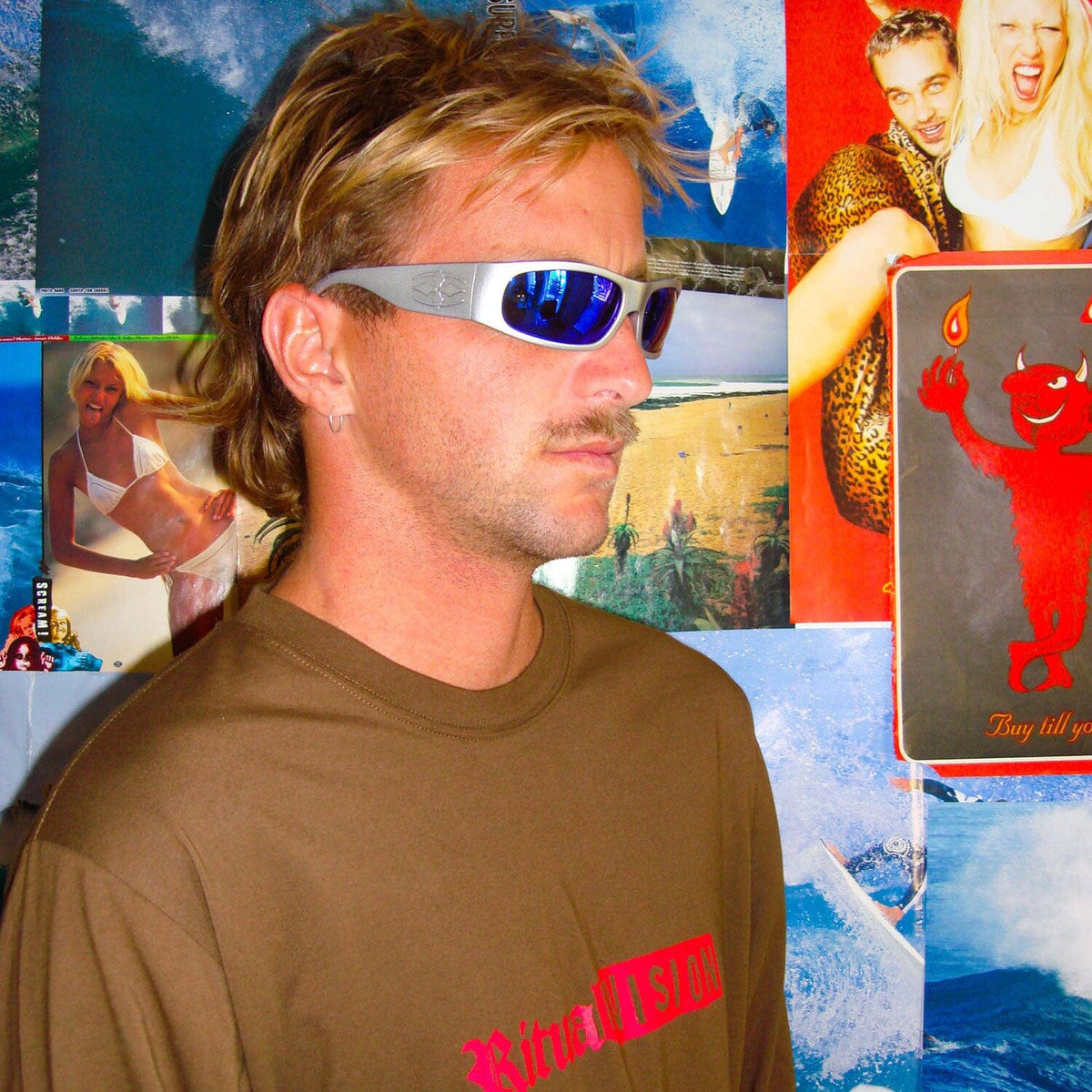 Parasite - Matte Chrome/Blue Polarized Sunglasses Ritual Vision 