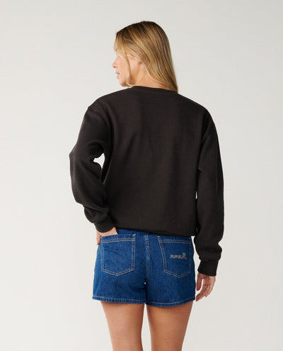Party Wave Crew Fleece - Washed Black Women's Hoodies & Sweatshirts Rip Curl Women 