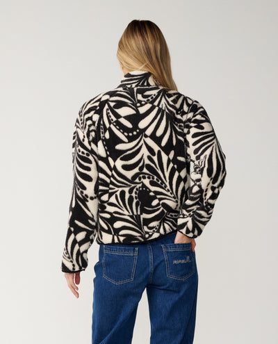 Party Wave Zipped Polar Fleece - Black/White Women's Jackets Rip Curl Women 