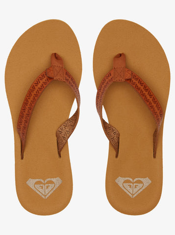 Porto - Beach Flip-Flops - Tan Women's Flipflops,Shoes & Boots Roxy UK3 (EU36) 