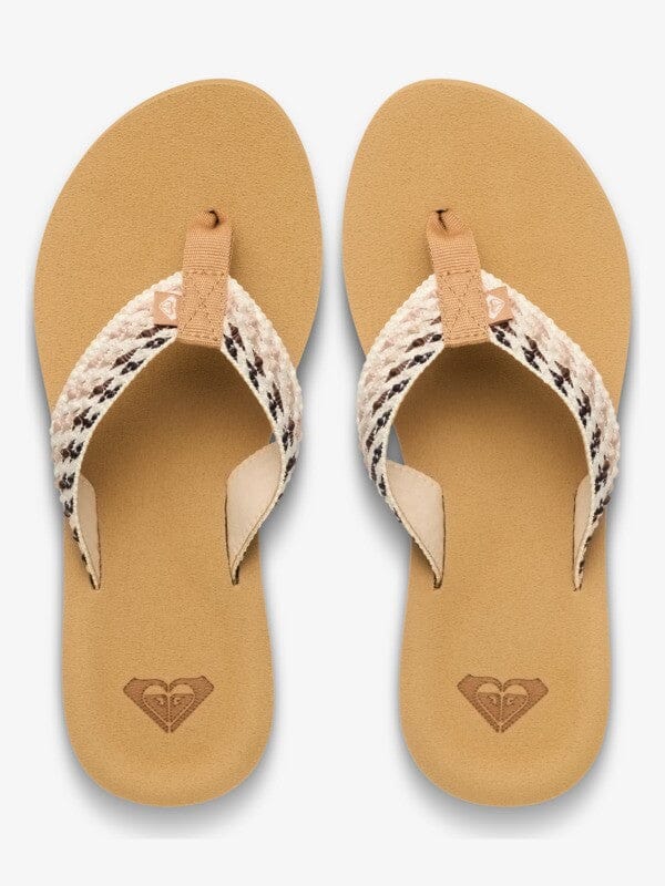 Porto Rope - Light Brown/Brown Women's Flipflops,Shoes & Boots Roxy UK3 