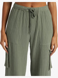Precious Cargo - Cargo Beach Trousers - Agave Green Women's Jeans & Trousers Roxy 