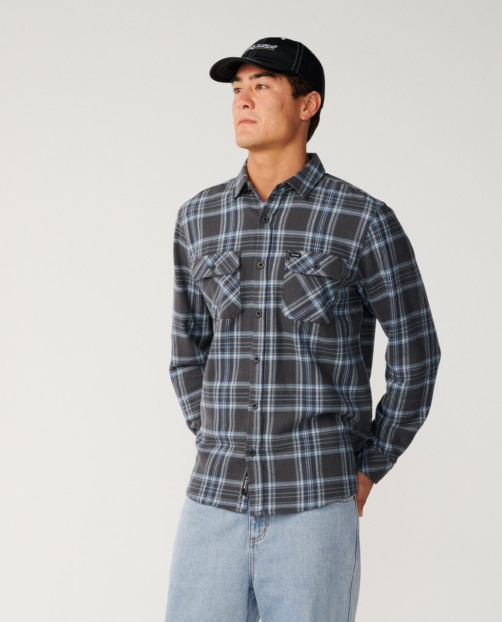 Premium Surf Griffin Flannel - Washed Black Men's Shirts & Polos Rip Curl 