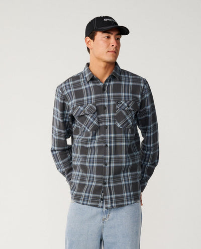 Premium Surf Griffin Flannel - Washed Black Men's Shirts & Polos Rip Curl L 