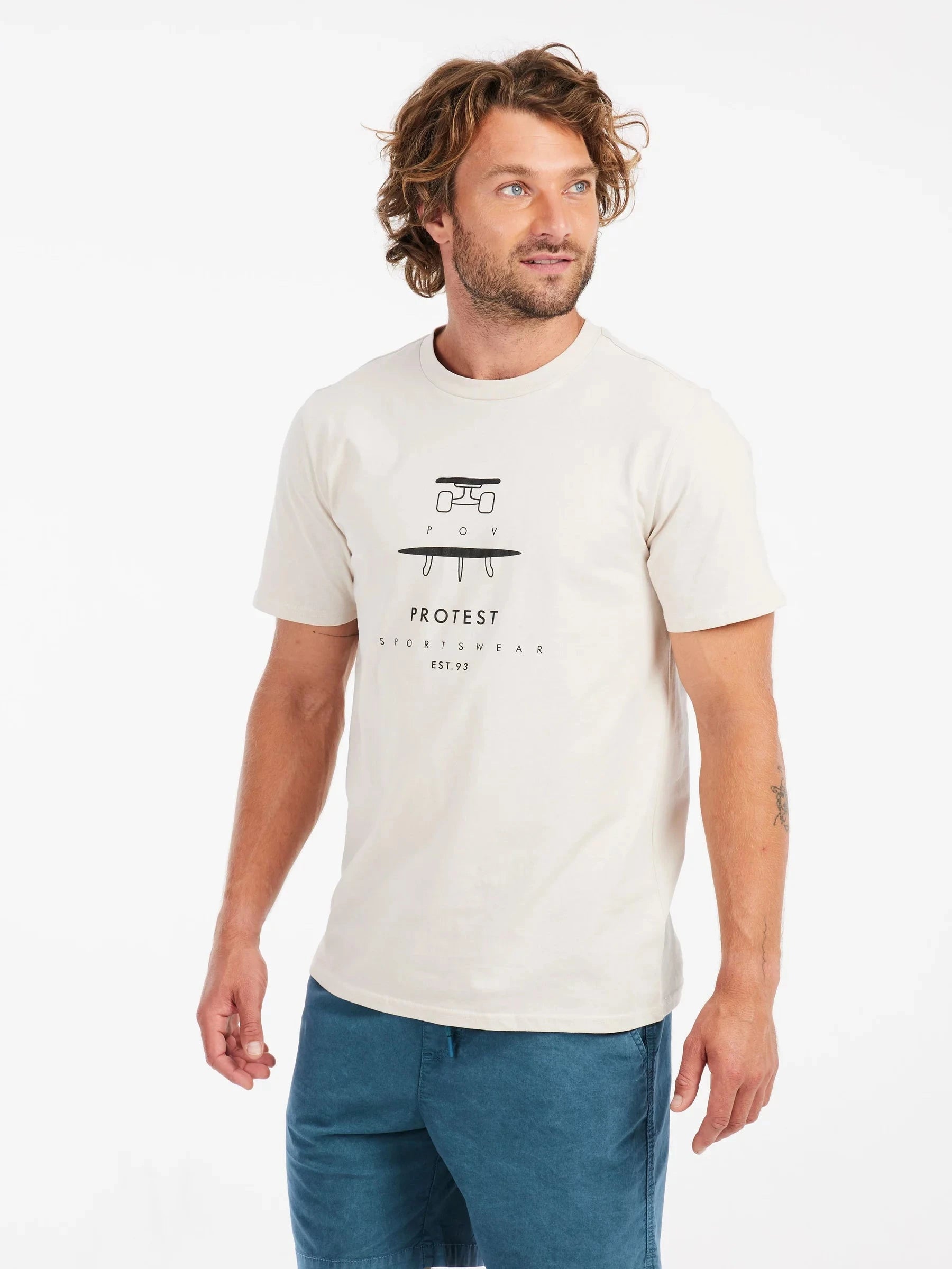 PRTAndros T Shirt - Off White Men's T-Shirts & Vests protest M 