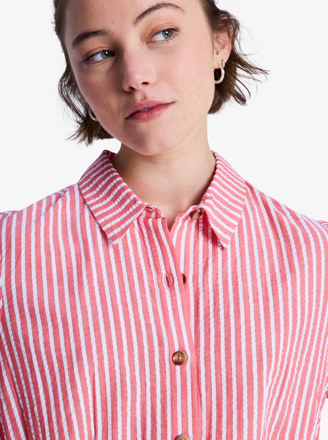 Real Tomorrow Collared Short Jumpsuit - Hibiscus Sunrise Stripe Women's Dress Roxy 