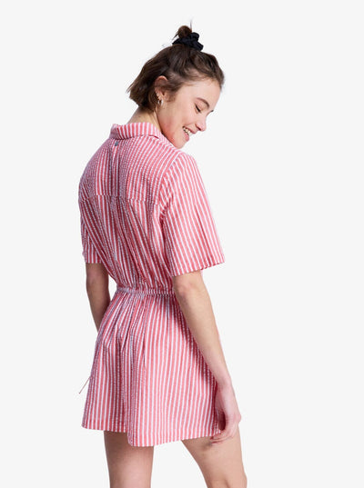 Real Tomorrow Collared Short Jumpsuit - Hibiscus Sunrise Stripe Women's Dress Roxy 