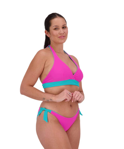 Reversible Tie Side Pant - Aqua/Pink Women's Swimsuits & Bikinis Moontide 