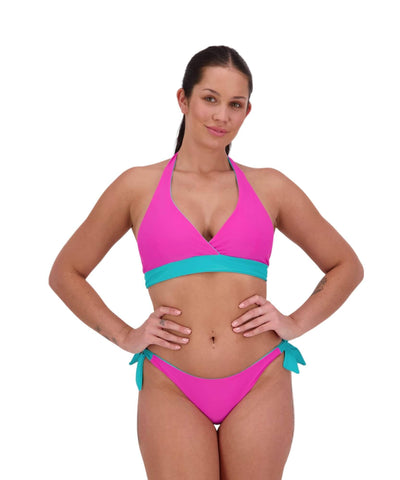 Reversible Tie Side Pant - Aqua/Pink Women's Swimsuits & Bikinis Moontide 8 