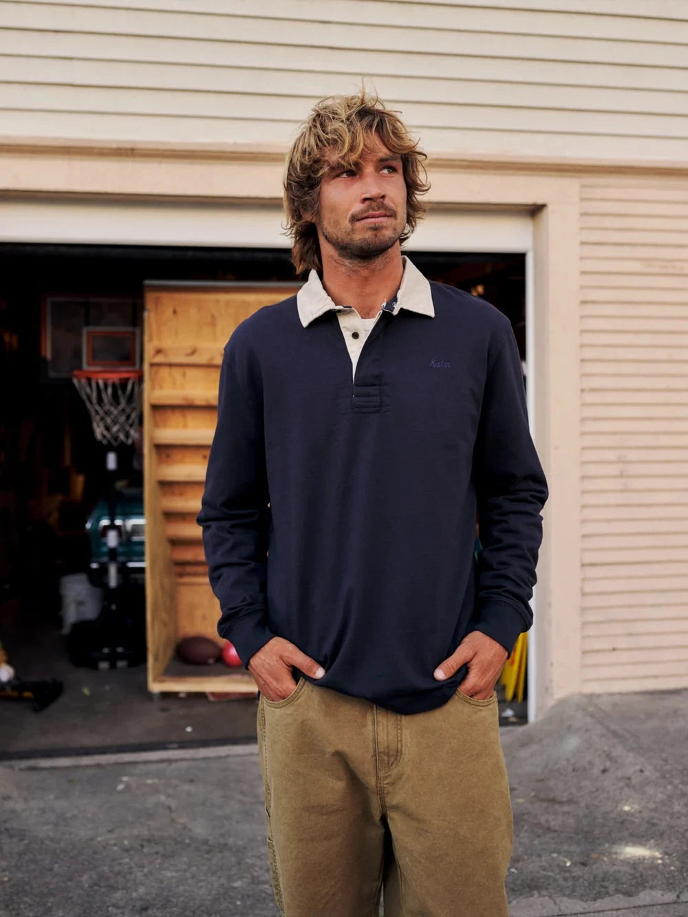 Ronan Polo - Navy Vintage Wash Men's Shirts & Polos Katin 