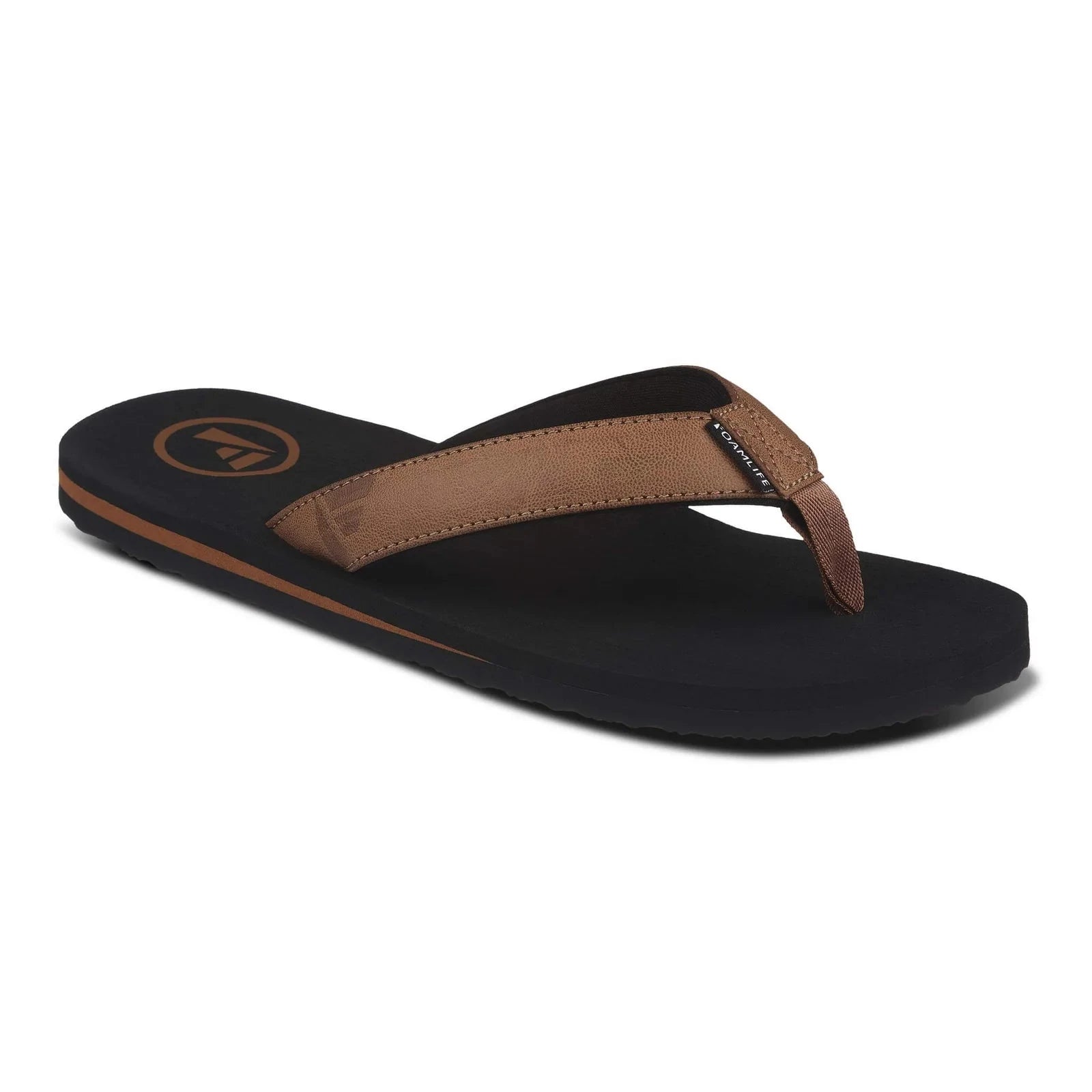 Seales Flip Flops - Black/Tan Men's Shoes & Flip Flops Foamlife 