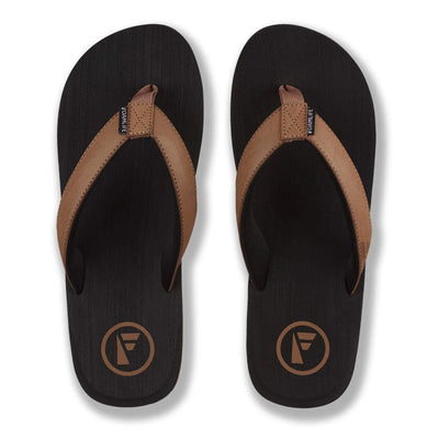 Seales Flip Flops - Black/Tan Men's Shoes & Flip Flops Foamlife UK 8 