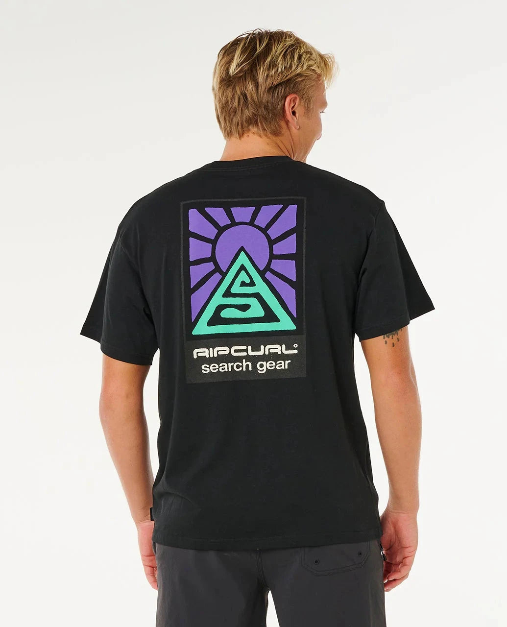 Search Dawn Tee - Black Men's T-Shirts & Vests Rip Curl 