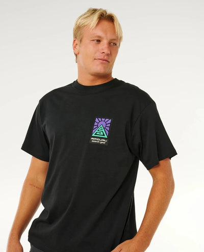 Search Dawn Tee - Black Men's T-Shirts & Vests Rip Curl S 