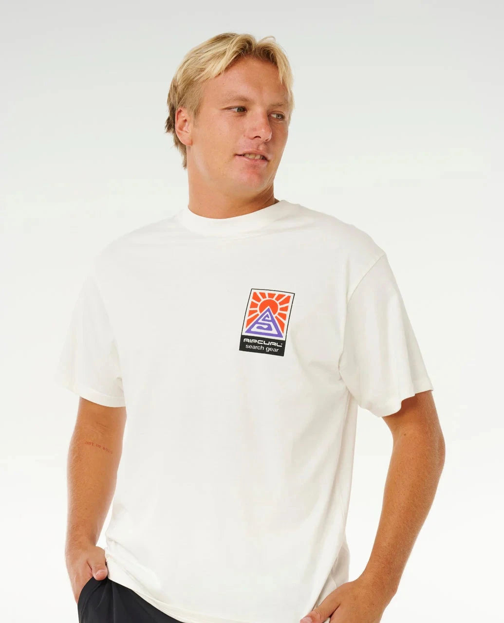 Search Dawn Tee - Bone Men's T-Shirts & Vests Rip Curl S 