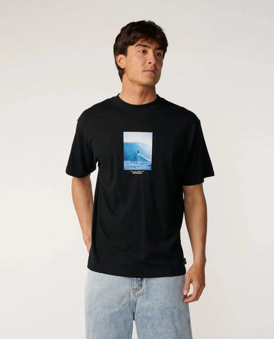 Search Series Grambeau Tee - Black Men's T-Shirts & Vests Rip Curl S 