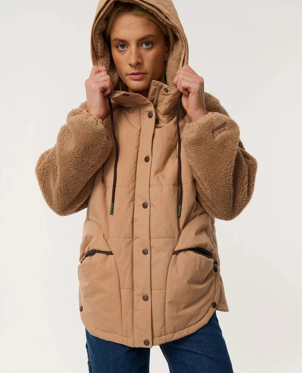 Search Series Splice Puffer - Brown Women's Jackets Rip Curl Women 