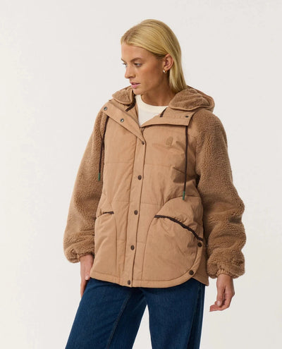 Search Series Splice Puffer - Brown Women's Jackets Rip Curl Women 