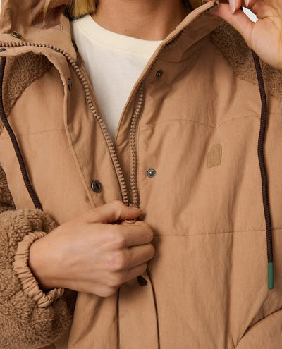 Search Series Splice Puffer - Brown Women's Jackets Rip Curl Women 