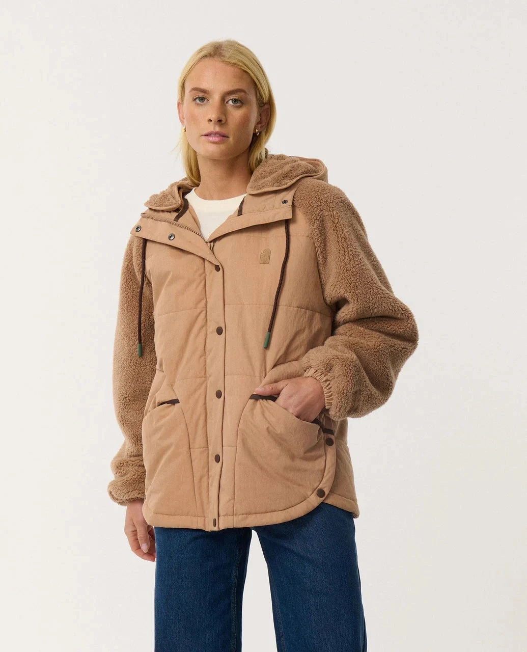 Search Series Splice Puffer - Brown Women's Jackets Rip Curl Women XS 