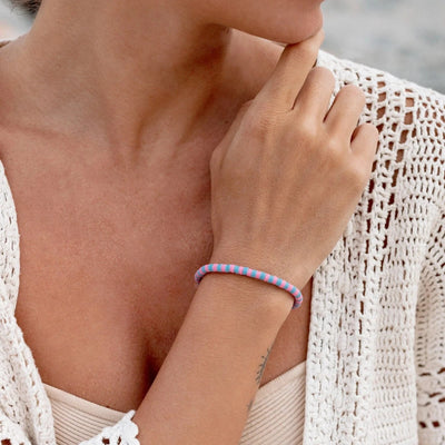 Seascape Vinyl Disc Stretch Bracelet - Bubblegum Jewellery Pura Vida 