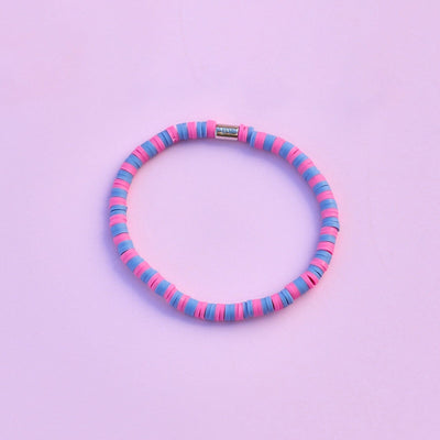 Seascape Vinyl Disc Stretch Bracelet - Bubblegum Jewellery Pura Vida 