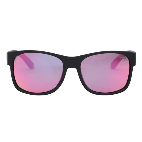 Seven Seas - Black Rubber/Purple Mirror Lens Sunglasses I-Sea 