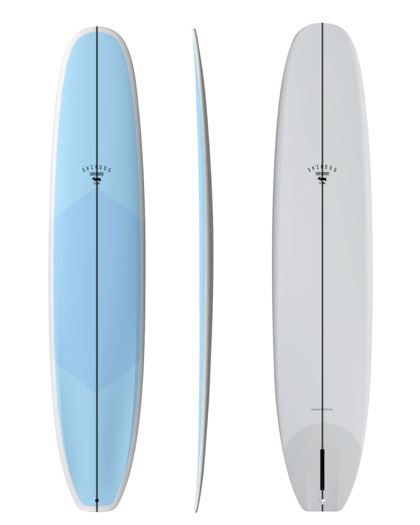 Skindog OG Double Scoop 9'6" Thunderbolt Silver - Blue/Grey Surfboard Skindog Surfboards 