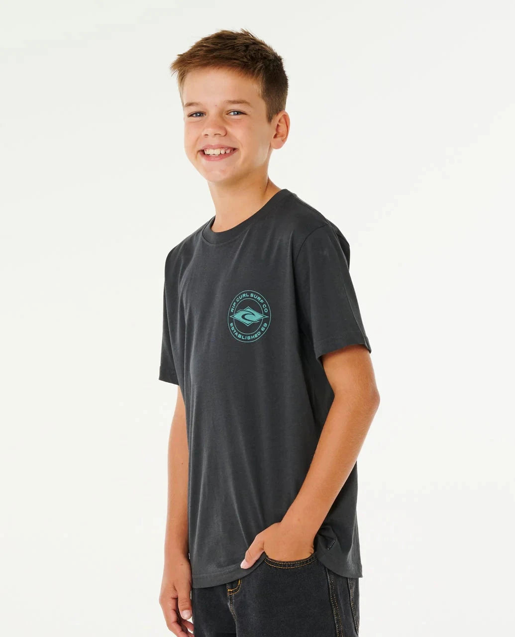 Stapler Tee Boys - Washed Black Children's Tees Rip Curl 
