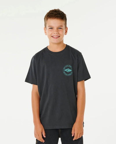 Stapler Tee Boys - Washed Black Children's Tees Rip Curl 8 