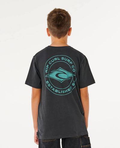 Stapler Tee Boys - Washed Black Children's Tees Rip Curl 