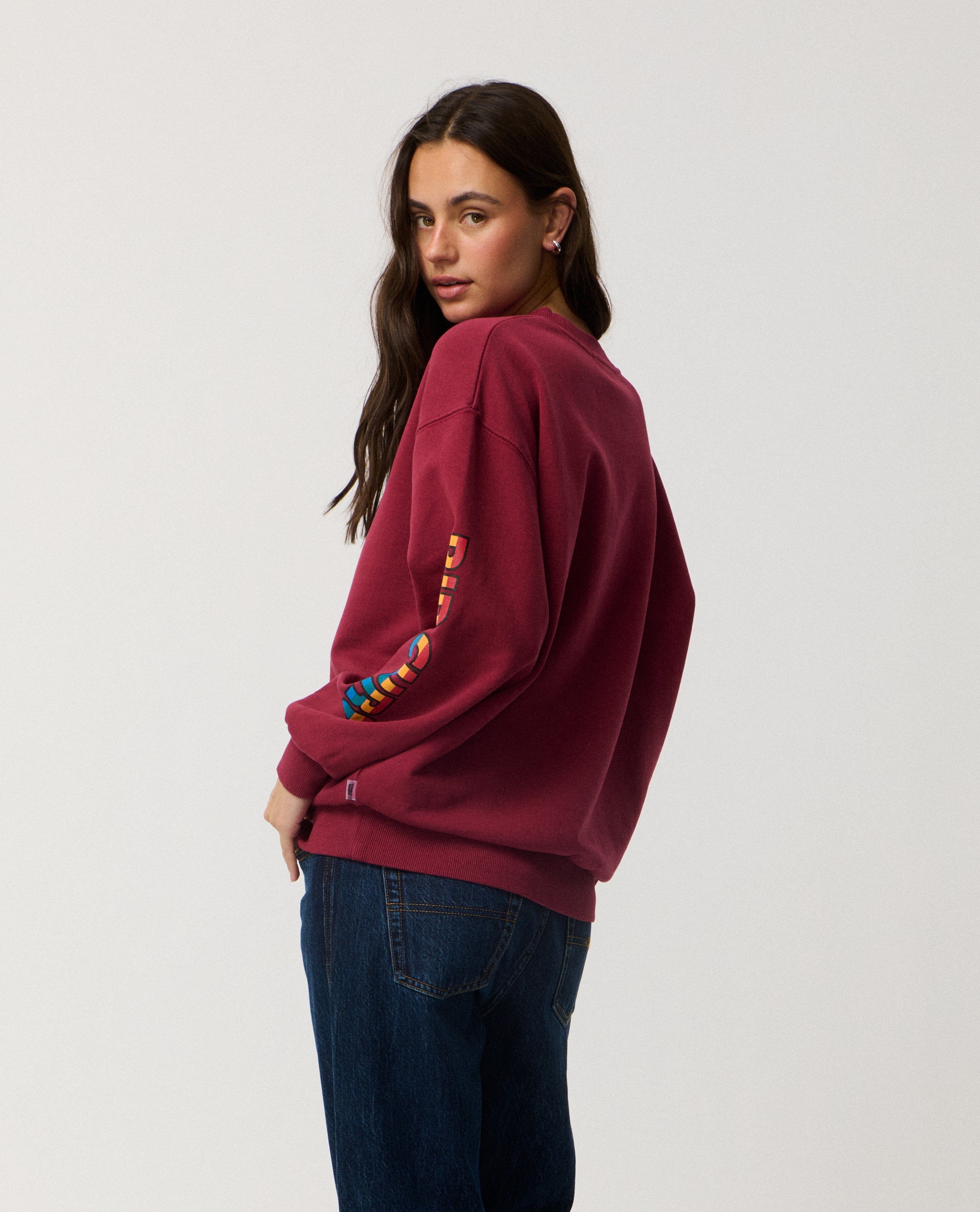 Stephanie Gilmore Heritage Oversized Fleece - Plum Women's Hoodies & Sweatshirts Rip Curl Women 