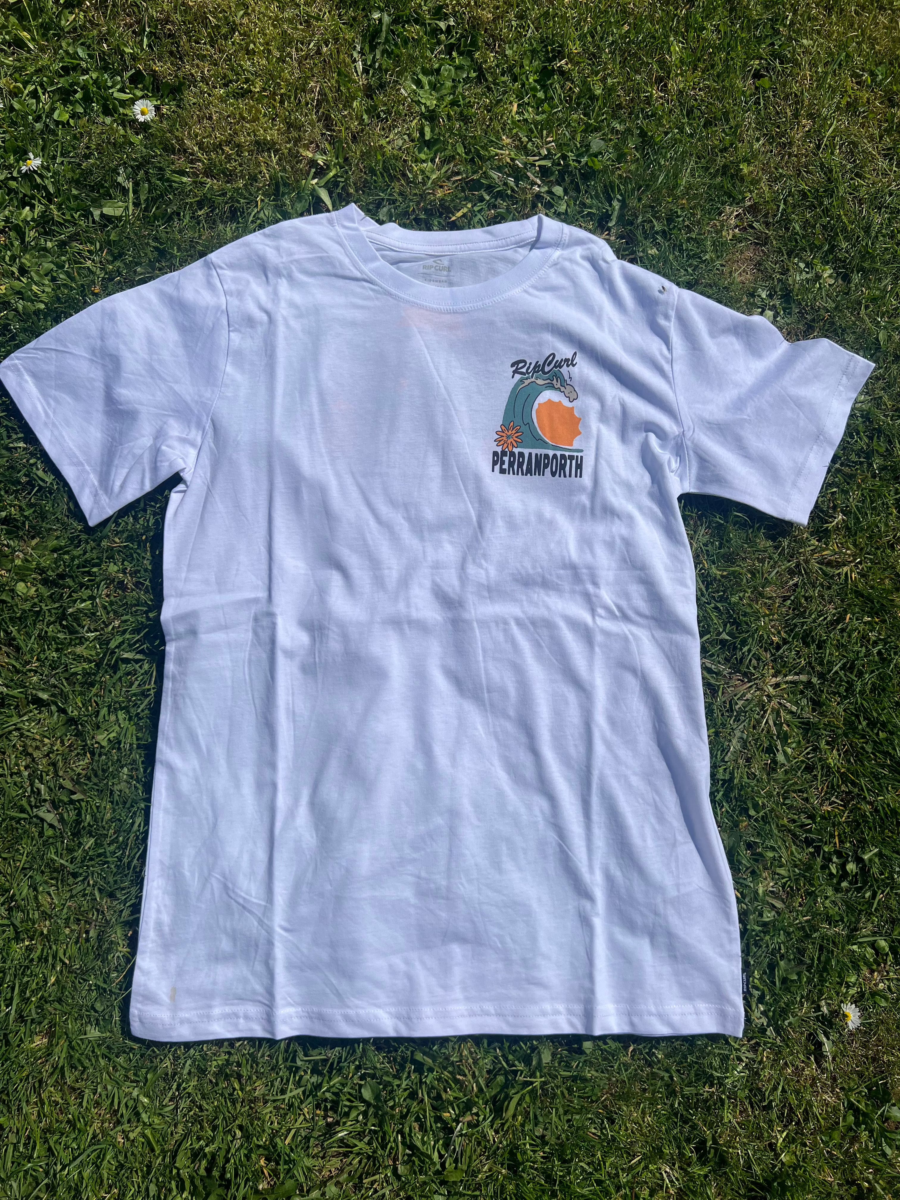 Stoked Perranporth Desto Tee - White Children's Tees Rip Curl 