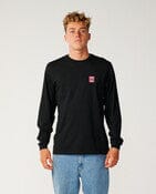 Streamline Badge LS Tee - Black Men's T-Shirts & Vests Rip Curl S 